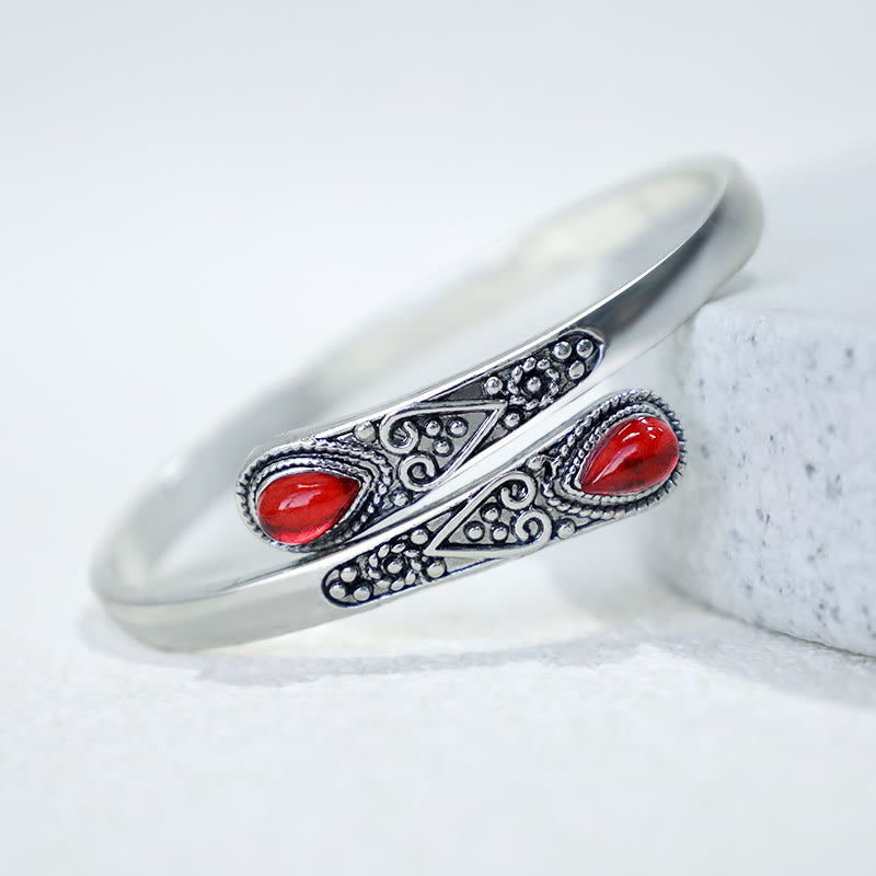 Braccialetto con polsino curativo con motivo a goccia d'acqua in zircone Buddha Stones