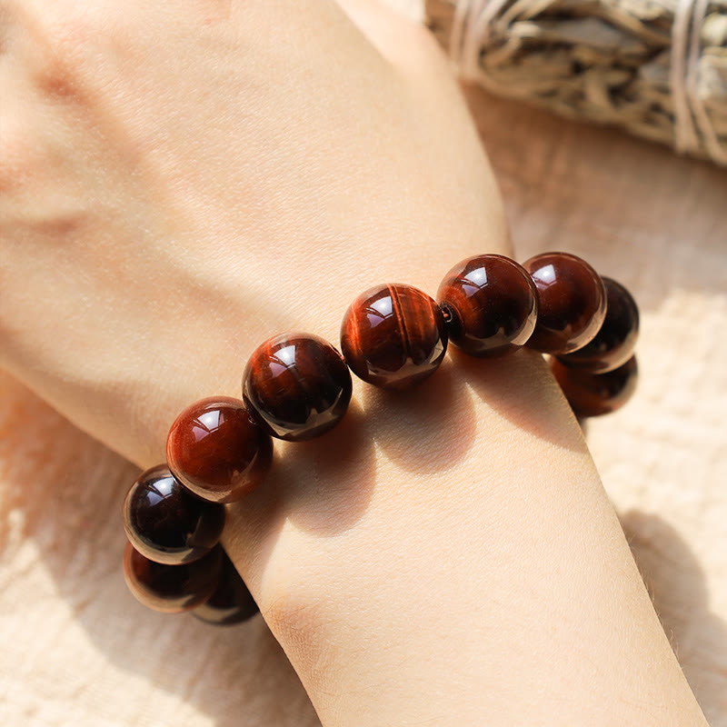 Buddha Stones Bracciale con perle curative in occhio di tigre naturale - image 7
