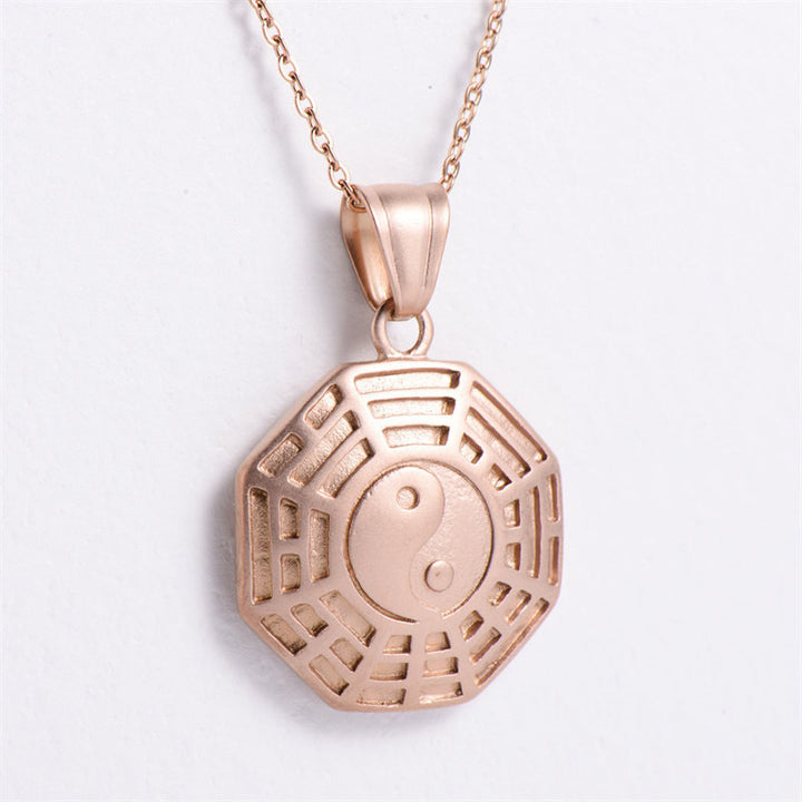 Collana con ciondolo a catena in acciaio al titanio e bilancia Bagua Yin Yang - image 10