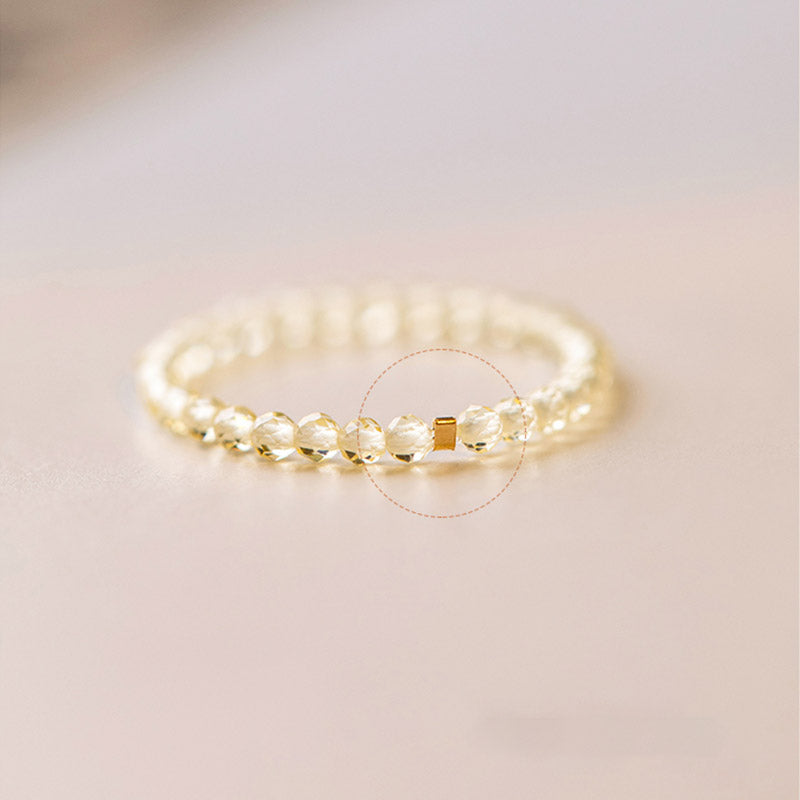 Anello Buddha Stones Natural Citrine Happiness Prosperity