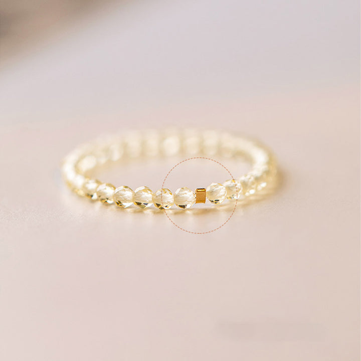 Anello Buddha Stones Natural Citrine Happiness Prosperity