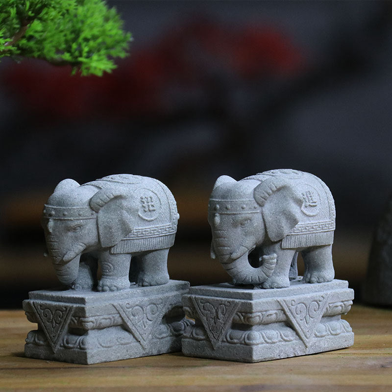 Buddha Stones Leone Fu Foo Cani Elefante Allontanare il Male Benedizione Decorazione della Casa