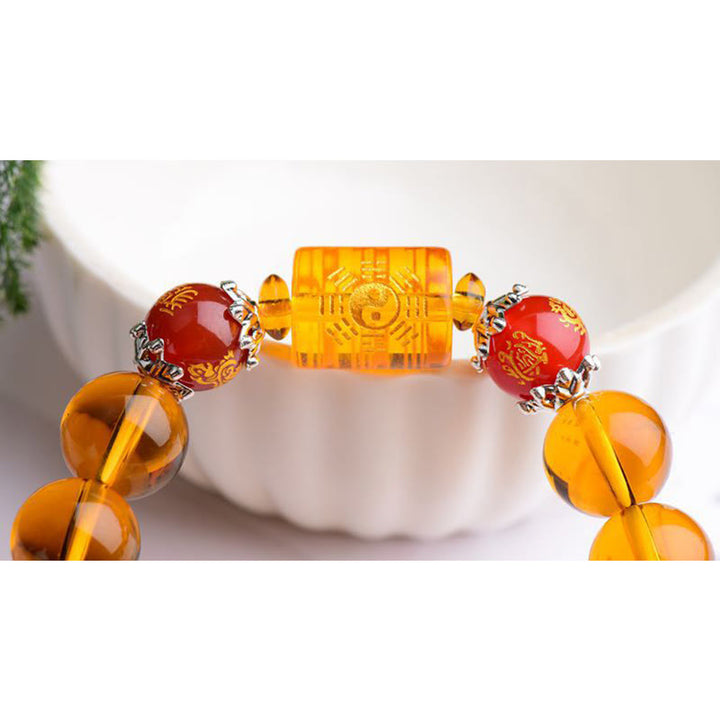 Bracciale Buddha Stones Natural Citrine Fortuna Felicità