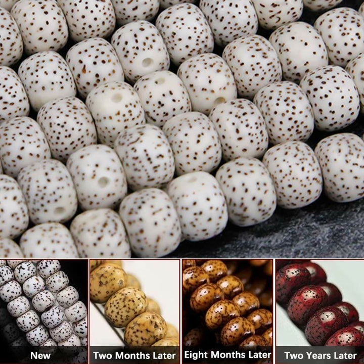 Buddha Stones 108 Perle di Mala Semi di Bodhi Osso di Yak Avalokitesvara Fortunato Pixiu Guan Gong Buddha Demone Pace Bracciale con nappa