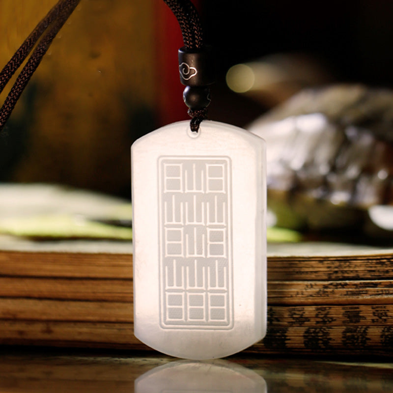 Collana con ciondolo di protezione della fortuna PiXiu Yin Yang in giada bianca - image 8