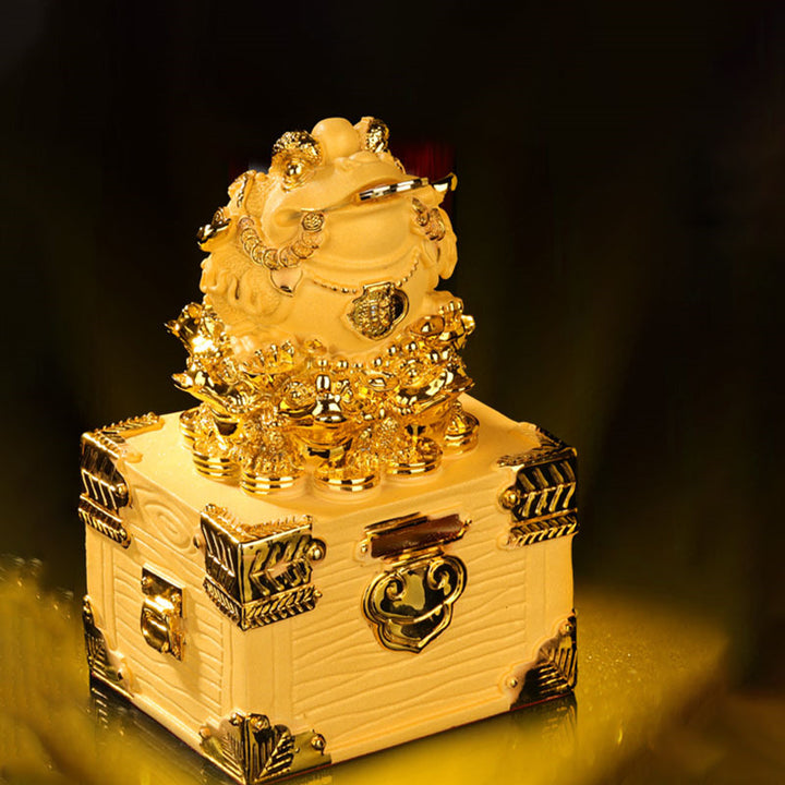 Buddha Stones Feng Shui Soldi Rana Statua Fortuna Ricchezza Decorazione - image 1