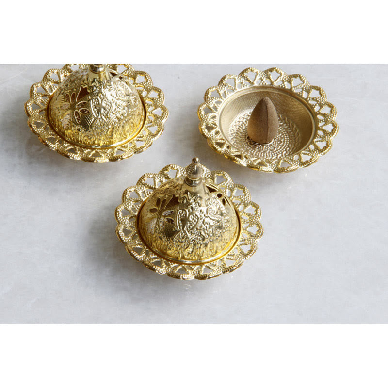 Mini bruciatore di incenso per meditazione Tibetan Gold