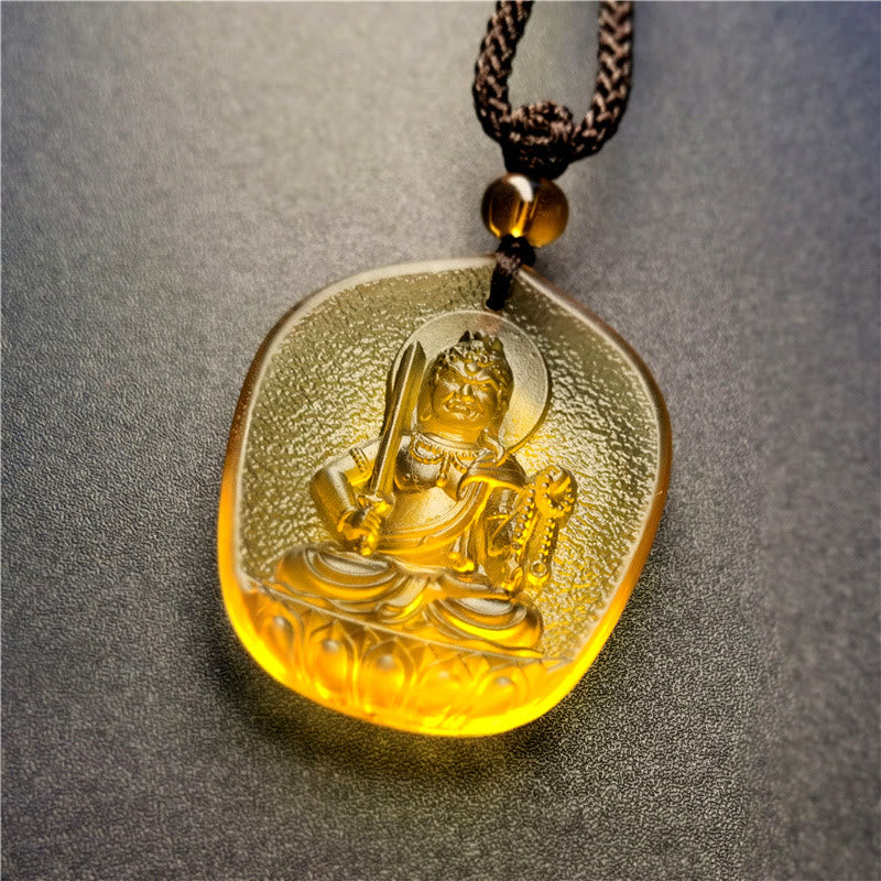 Buddha Stones Zodiaco cinese Buddha natale Benedizione Liuli Cristallo Compassione Collana Pendente - Gallo-Acalanatha - image 4