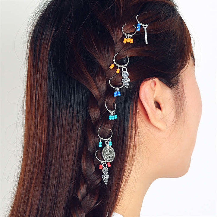 Buddha Stones Foglia antica Monete Perline Fermaglio per capelli Decorazione
