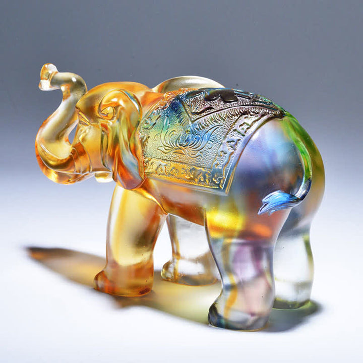 Elefante di cristallo Liuli fatto a mano, pezzo d'arte, saggezza, ricchezza, decorazione per la casa