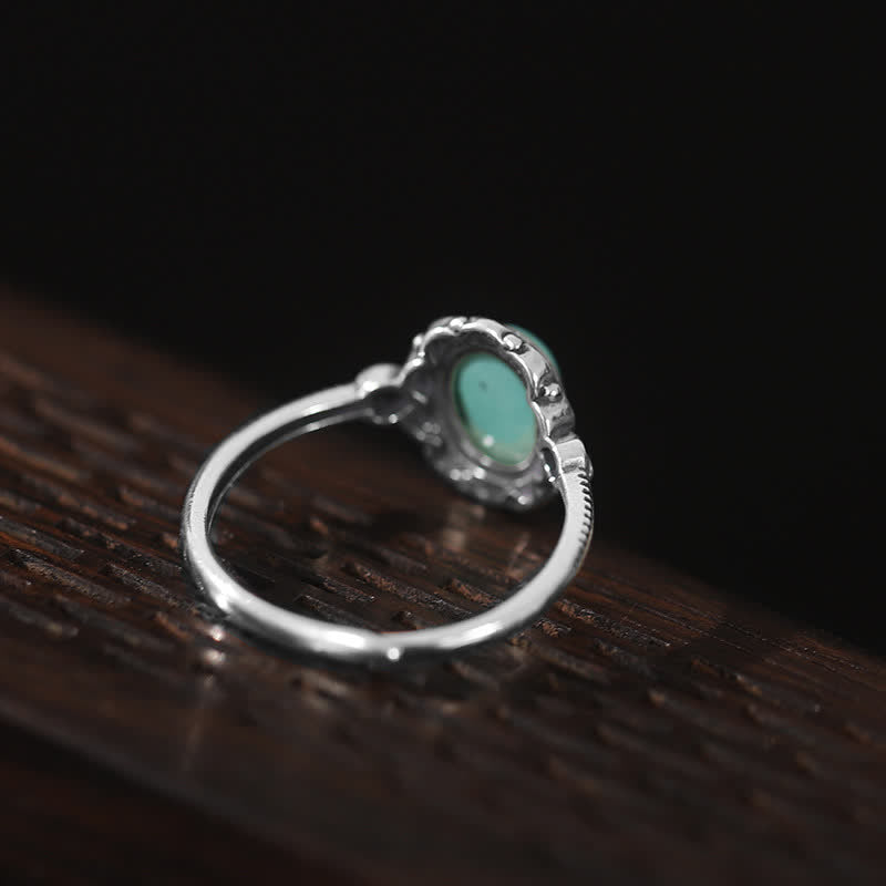 Anello di protezione in argento sterling 925 con agata rossa turchese tibetana