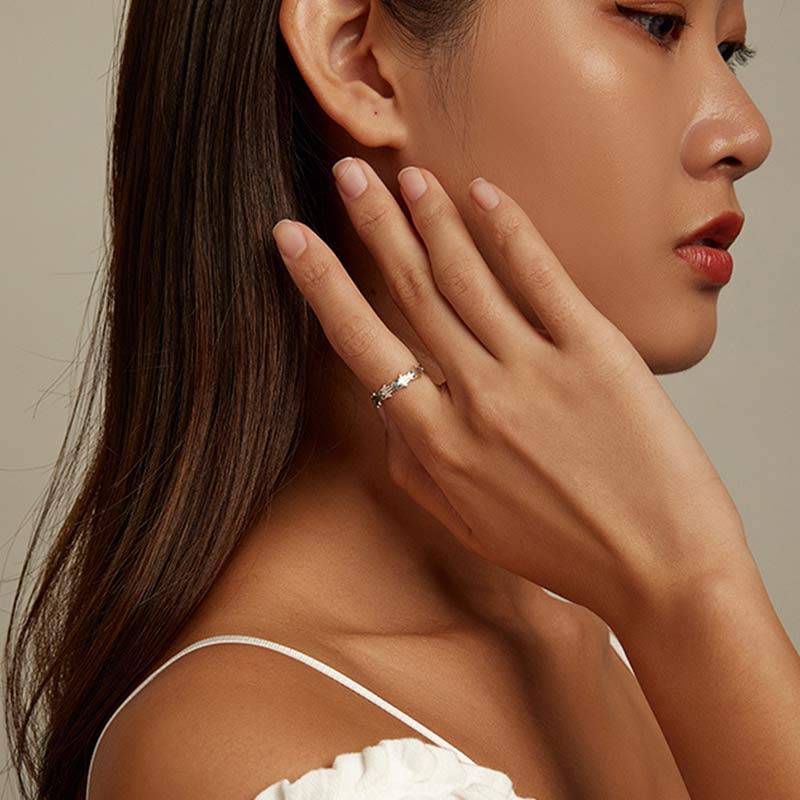 Anello regolabile con simbolo Hamsa in argento sterling 925 Buddha Stones e zircone - image 3