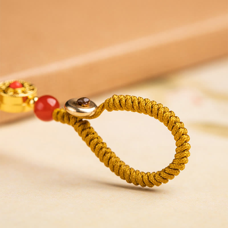 Portachiavi con ciondolo a forma di lucchetto con Buddha Stones, carattere Fu, fortuna e benedizione