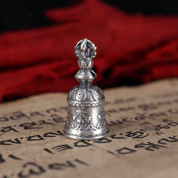 Buddha Stones Tibet 925 Sterling Silver Om Mani Padme Hum Dorje Campana Vajra Inciso Illuminazione Ciondolo Appeso Decorazione - Solo ciondolo campana Dorje (13,5*27 mm) - image 14