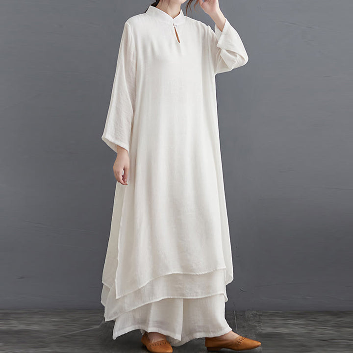 Buddha Stones Modello semplice Meditazione Preghiera Spirituale Zen Pratica Yoga Abbigliamento Donna Set
