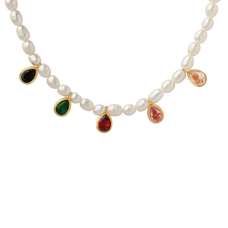 Collana con ciondolo in pietra di cristallo di perla e purezza