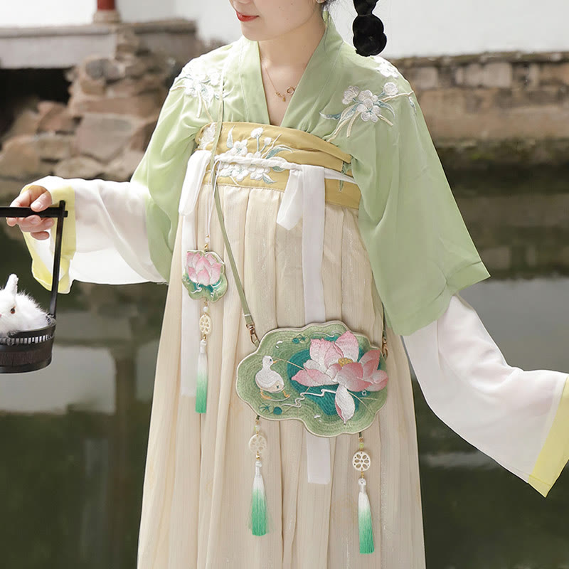 Buddha Stones Fortuna Ricamo Loto Koi Pesce Coniglio Fiore Borsa Hanfu Borsa a Tracolla Borsa a Tracolla - image 9