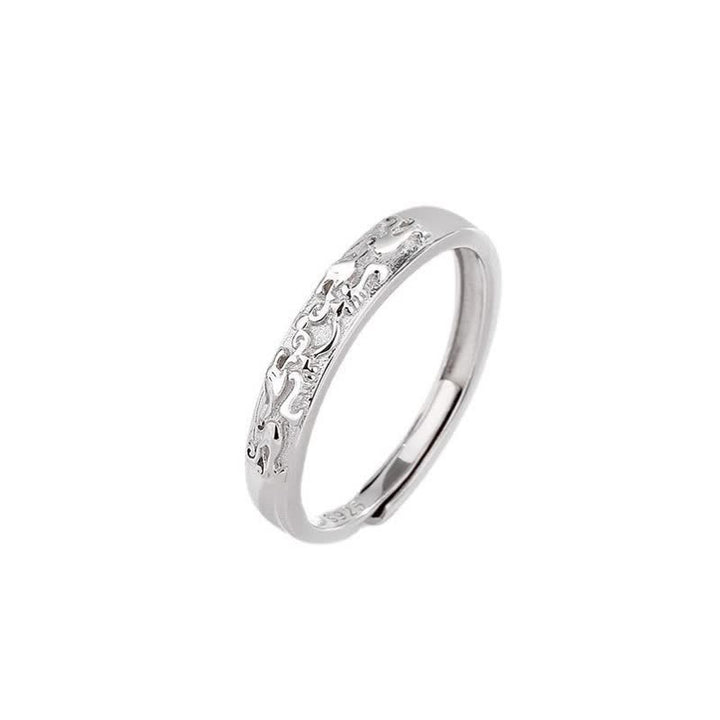 Anello di coppia regolabile Buddha Stones 925 Sterling Silver PiXiu Balance
