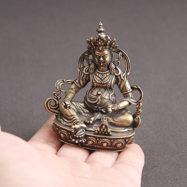 Buddha Stones Jambhala Bodhisattva Figurina Serenità Statua di Rame Decorazione