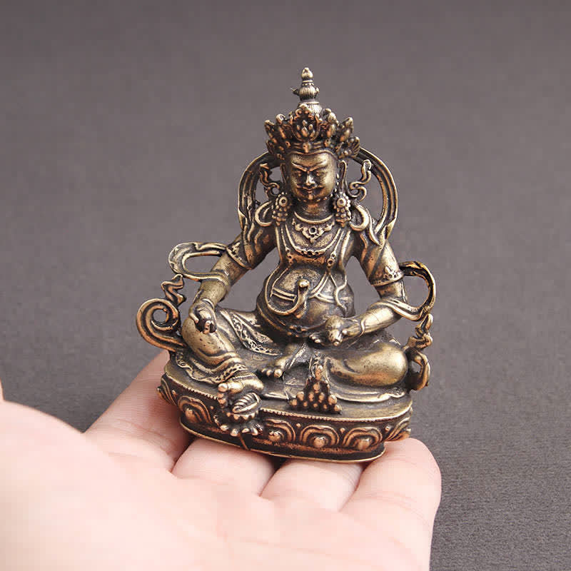 Buddha Stones Jambhala Bodhisattva Figurina Serenità Statua di Rame Decorazione - image 3