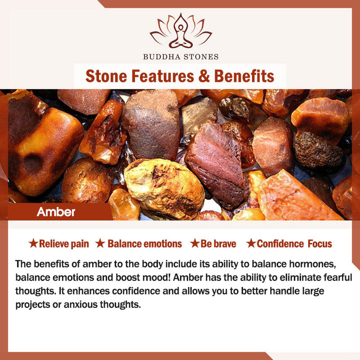 Braccialetto anti-ansia con 108 perline di mala in ambra naturale e trasparente Buddha Stones
