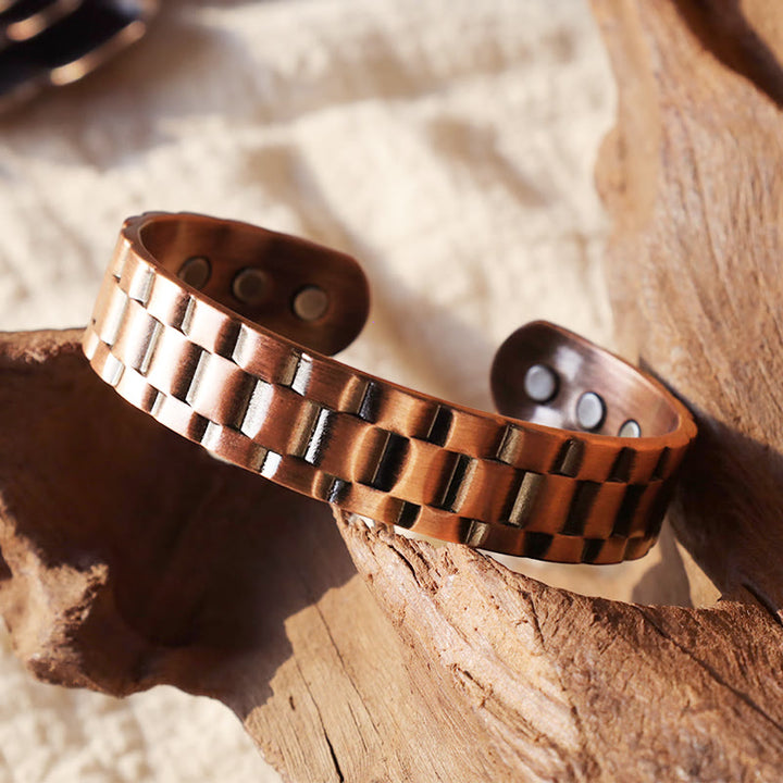 Braccialetto vintage in rame con Buddha Stones