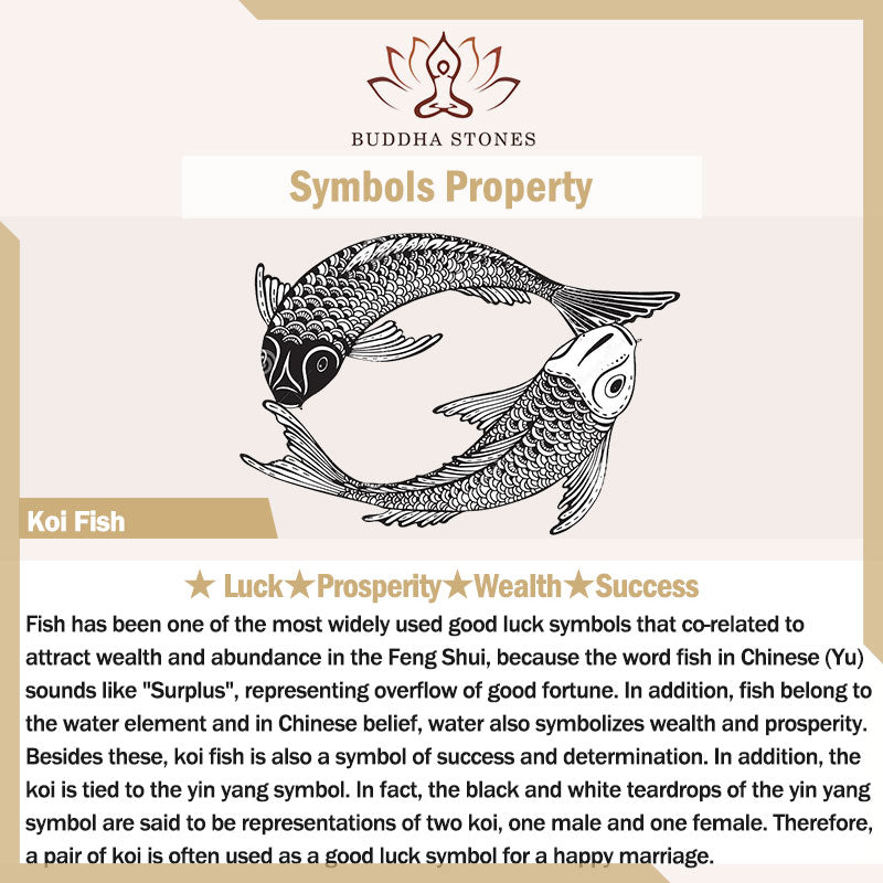 Buddha Stones 999 Sterling Silver Koi Fish Lotus Bracciale Ricchezza Fortuna Braccialetto