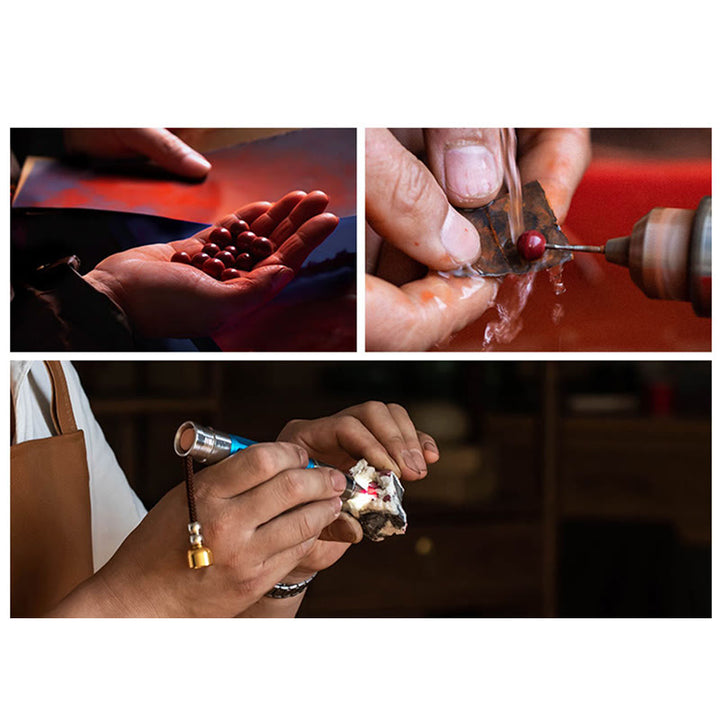 Buddha Stones , cinabro naturale, zodiaco cinese, giada Hetian, carattere Fu, braccialetto di corda della fortuna - image 25