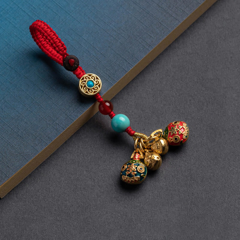 Buddha Stones Oro Ingoiare Bestia Famiglia Fortuna Portachiavi Auto Telefono Appeso Decorazione