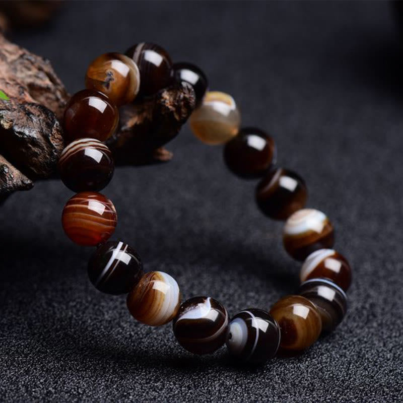 Braccialetto Buddha Stones Tibetano Sardonyx Felicità Positivo