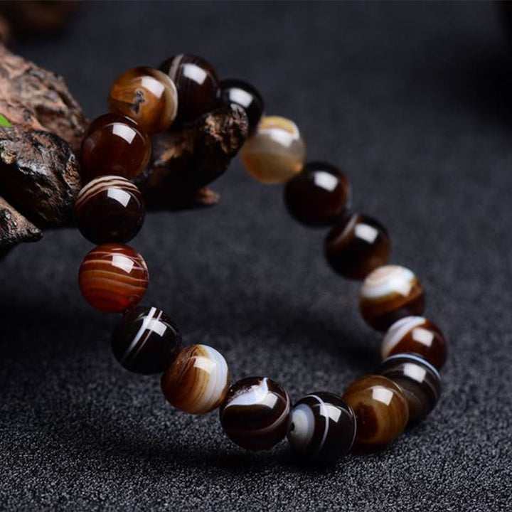 Braccialetto Buddha Stones Tibetano Sardonyx Felicità Positivo