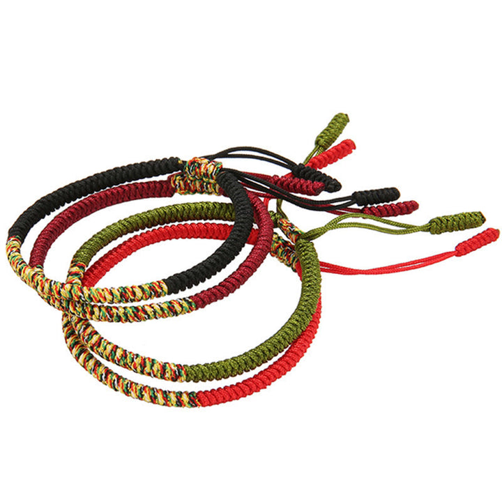 Bracciale intrecciato con nodo King Kong multicolore fatto a mano in pietra Buddha Stones tibetano, fortuna e forza