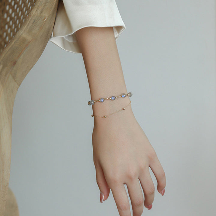 Bracciale a catena affascinante e positiva in pietra di luna