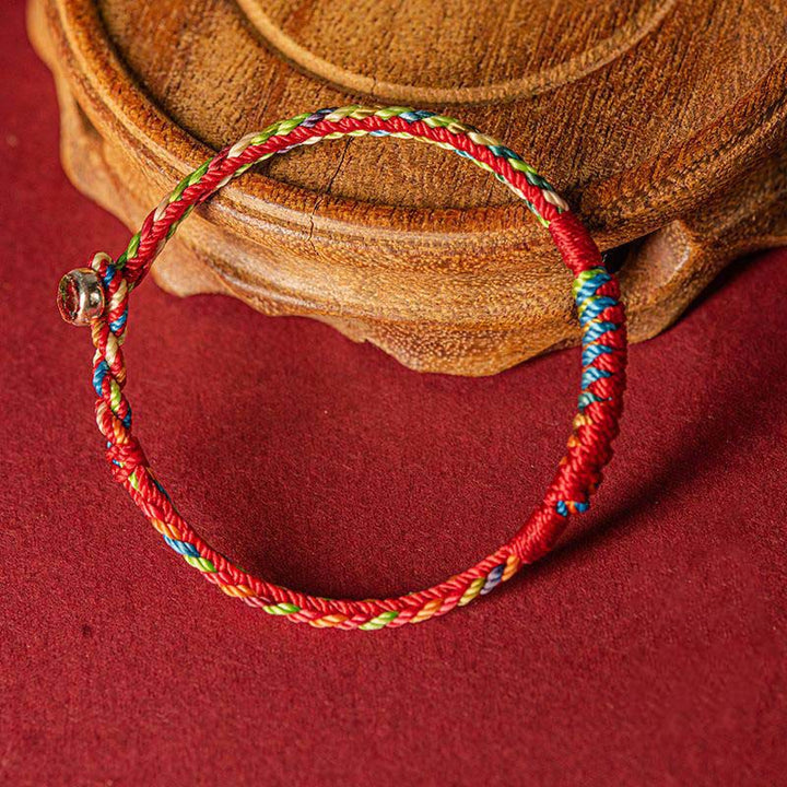 Braccialetto di protezione in filo di cinque colori fatto a mano Buddha Stones