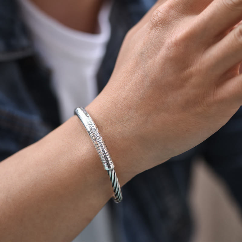 Braccialetto con polsino in Buddha Stones tibetana Om Mani Padme Hum Heart Sutra Purezza - image 8