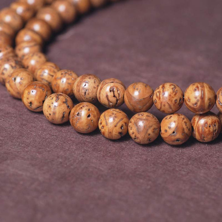 Buddha Stones 108 Mala Beads Bodhi Seed Saggezza Pace Nappa Bracciale