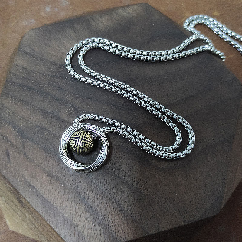 Collana con ciondolo in rame con perline portafortuna Mobius , Buddha Stones, ricchezza