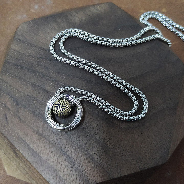 Collana con ciondolo in rame con perline portafortuna Mobius , Buddha Stones, ricchezza
