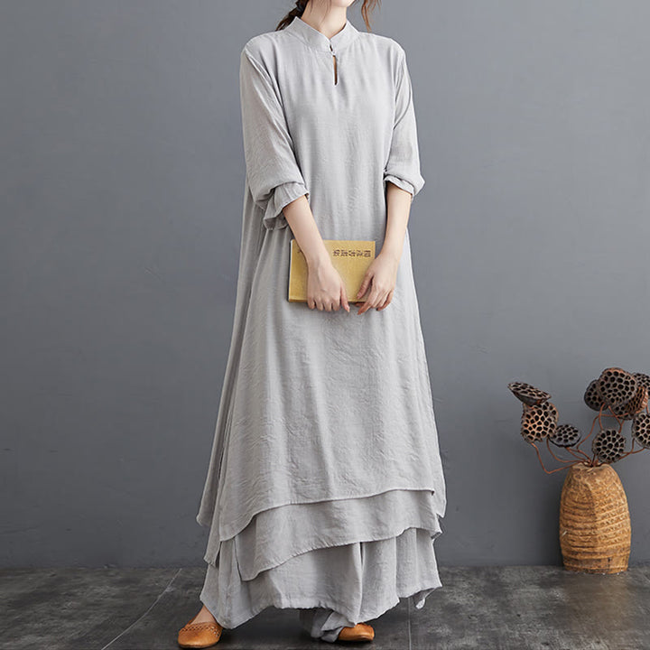 Buddha Stones Modello semplice Meditazione Preghiera Spirituale Zen Pratica Yoga Abbigliamento Donna Set