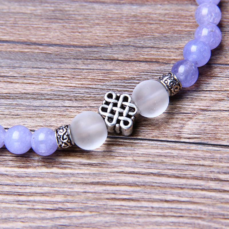 Braccialetto Mala con perline di diaspro viola Buddha Stones Strength