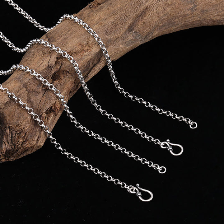 Buddha Stones 925 Sterling Silver Zakiram Dea della Ricchezza Om Mani Padme Hum Collana Pendente della Pace - 60 cm (solo catena) - image 6