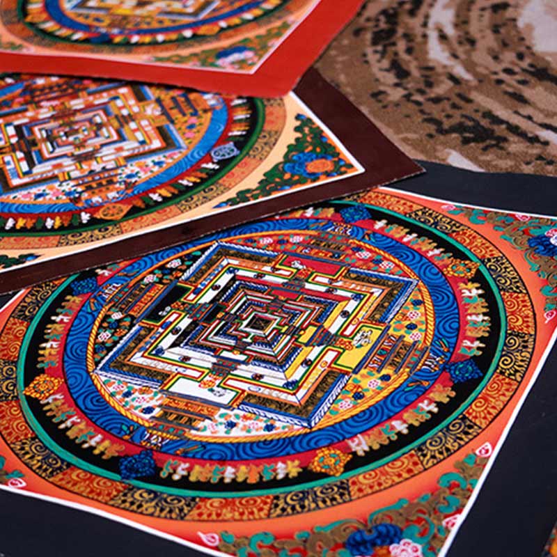 Pittura tibetana fatta a mano Thangka Mandala Blind Box Motivo colore casuale