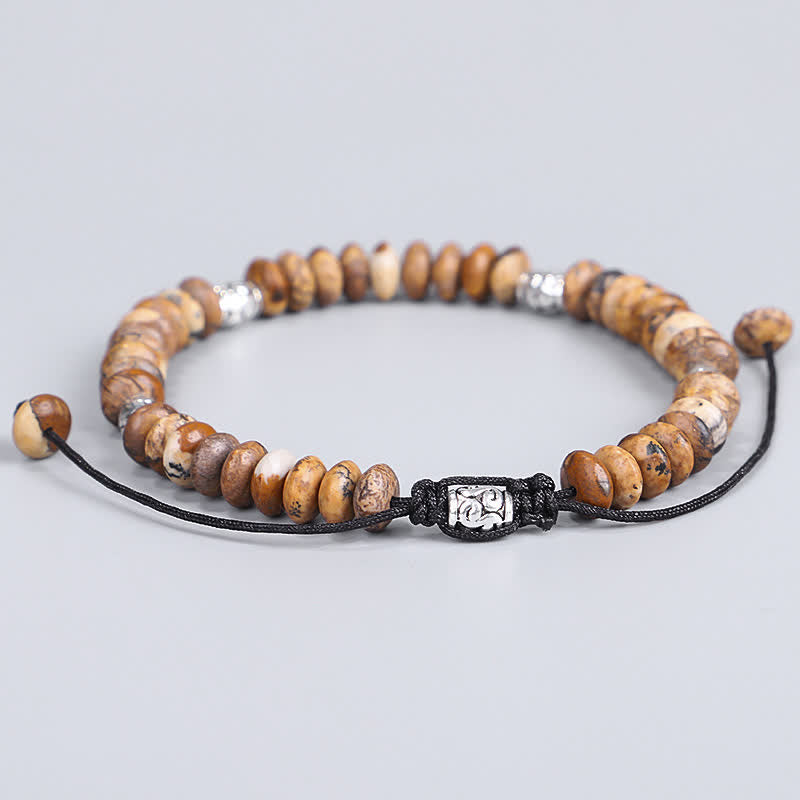 Braccialetto con perline positive Picture Jasper