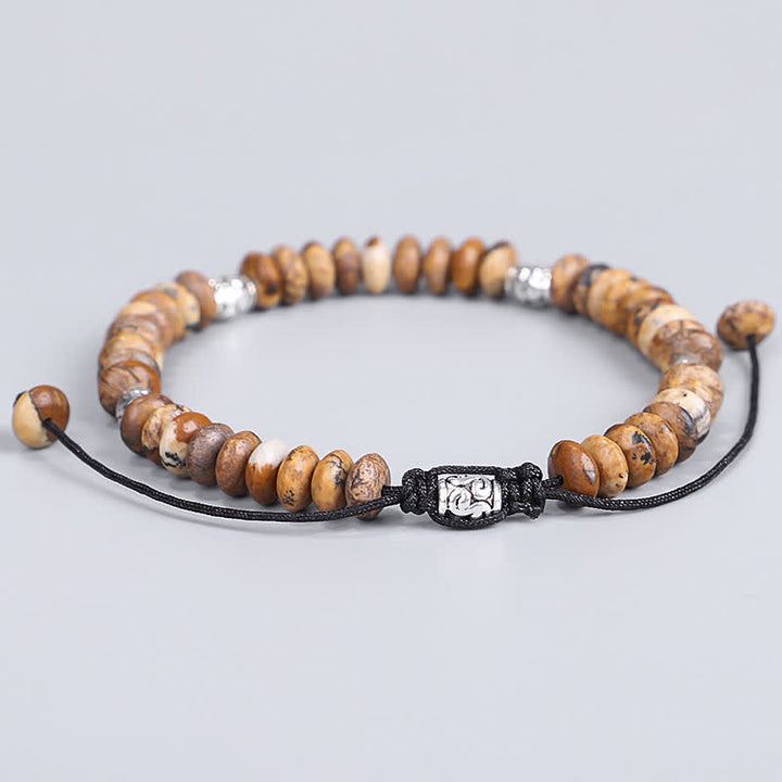 Braccialetto con perline positive Picture Jasper