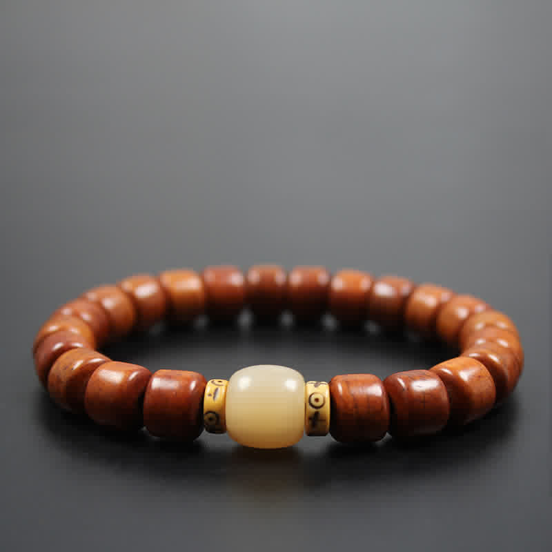 Bracciale Buddha Stones, perline di osso tibetano, Om Mani Padme Hum