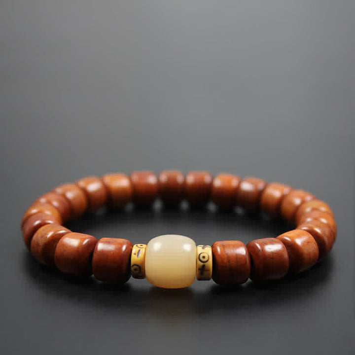 Bracciale Buddha Stones, perline di osso tibetano, Om Mani Padme Hum
