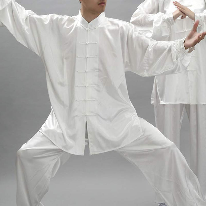 Buddha Stones Modello semplice Meditazione Preghiera Spirituale Zen Tai Chi Qigong Pratica Set di abbigliamento unisex - Bianco - 3XL- ADATTO PER USA/UK/AU/UE - 2XL - image 10