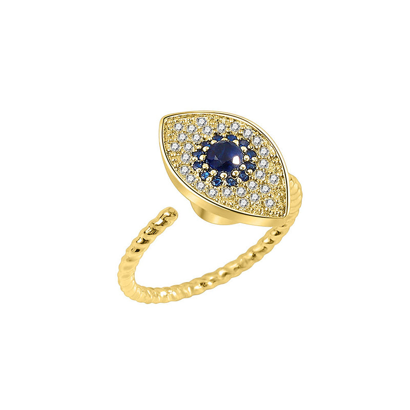 Anello girevole in argento sterling 925 con protezione contro il malocchio e benedizione