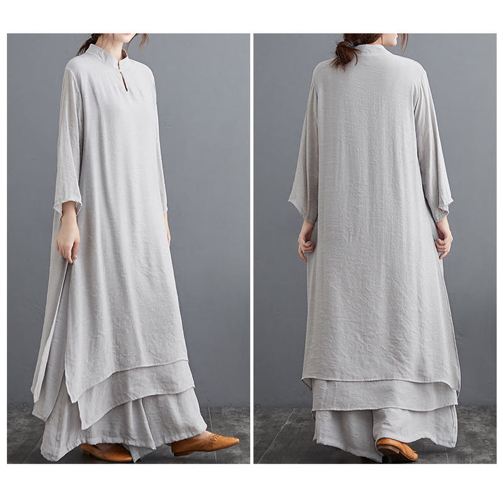 Buddha Stones Modello semplice Meditazione Preghiera Spirituale Zen Pratica Yoga Abbigliamento Donna Set