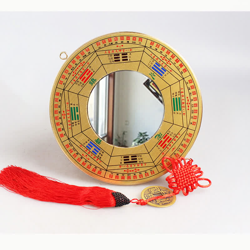 Mappa Feng Shui Bagua Moneta di rame Mappa energetica dell'equilibrio del nodo cinese - 19 centimetri - Mappa dei Nove Palazzi Bagua - Specchio convesso - image 19